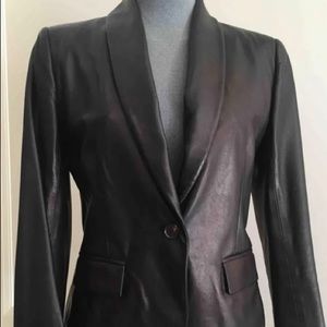 Salvatore Farragamo Black Leather Jacket.